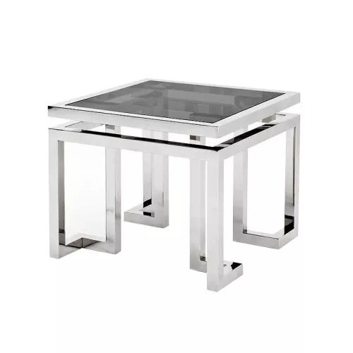 Payaa Bijzettafel Ridge 55x55x65cm Met Zwart Glas (115484)
