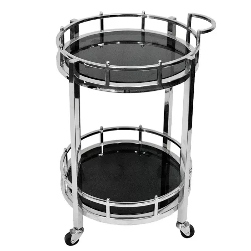 Payaa Bar Trolley Damari 50x50x78cm Met Zwart Glas (107817)