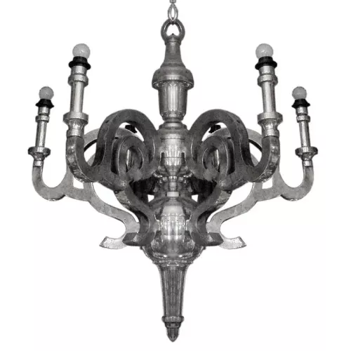 Payaa Plafondlamp 93x93x102cm kroonluchter (Excl. Kapjes) ruw zilver (101641)