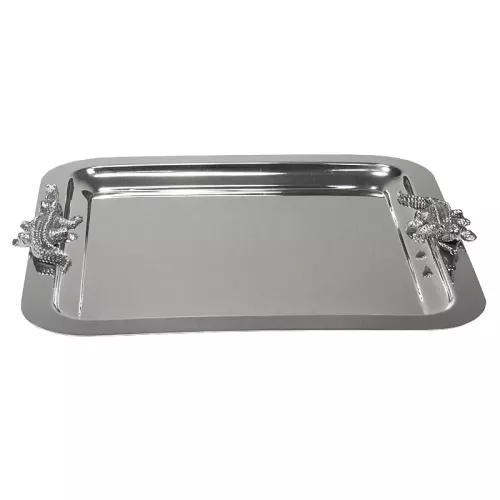 Payaa Dienblad 47x47x3cm Aligator handvat zilver (109590)