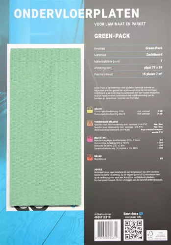 Softboard ondervloer parket, laminaat